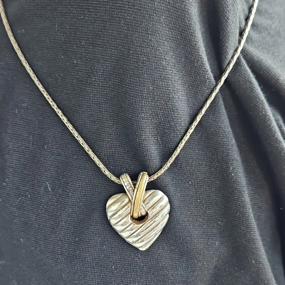 Brighton Two Toned Heart Necklace 16in